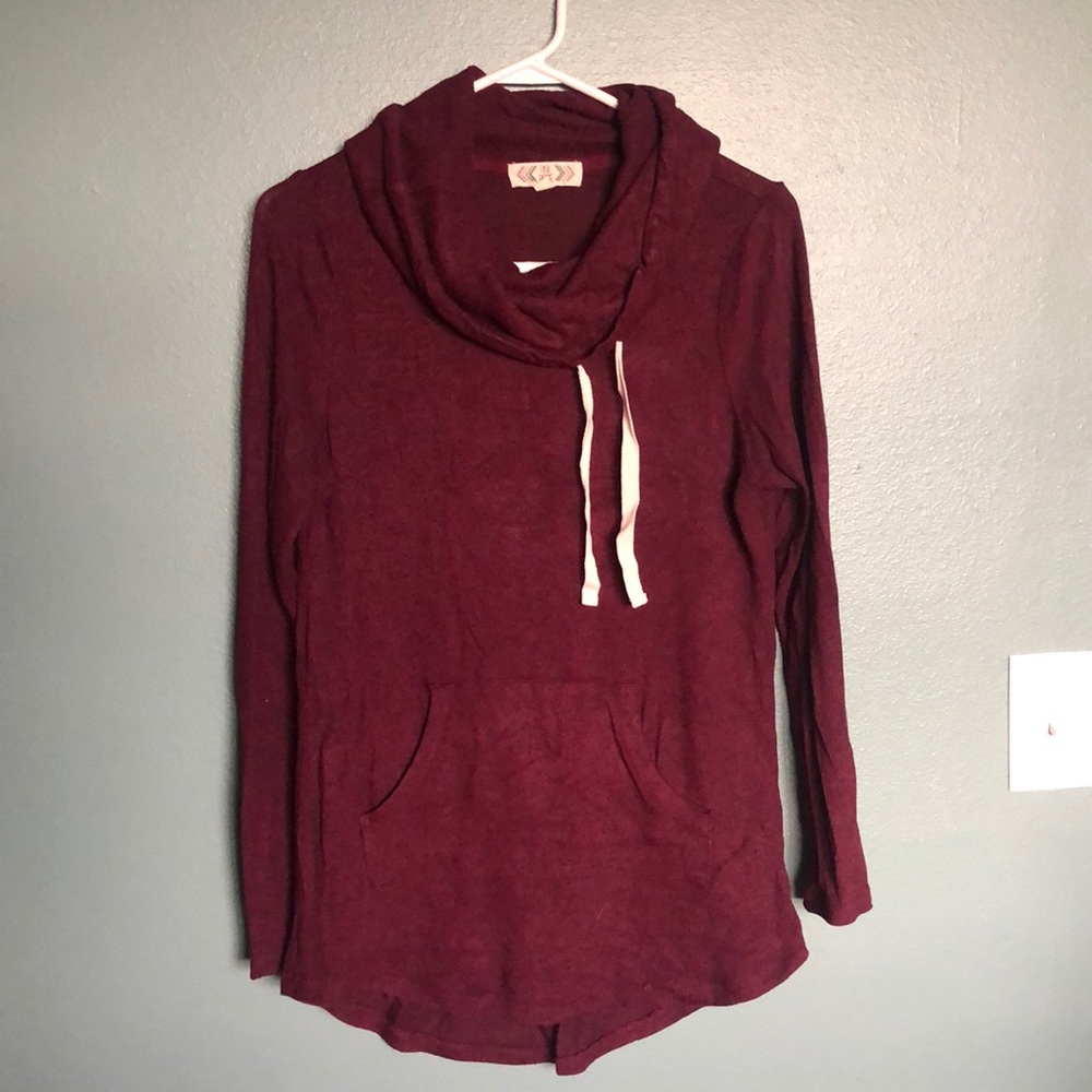 Pink Rose cowl-neck sweatshirt